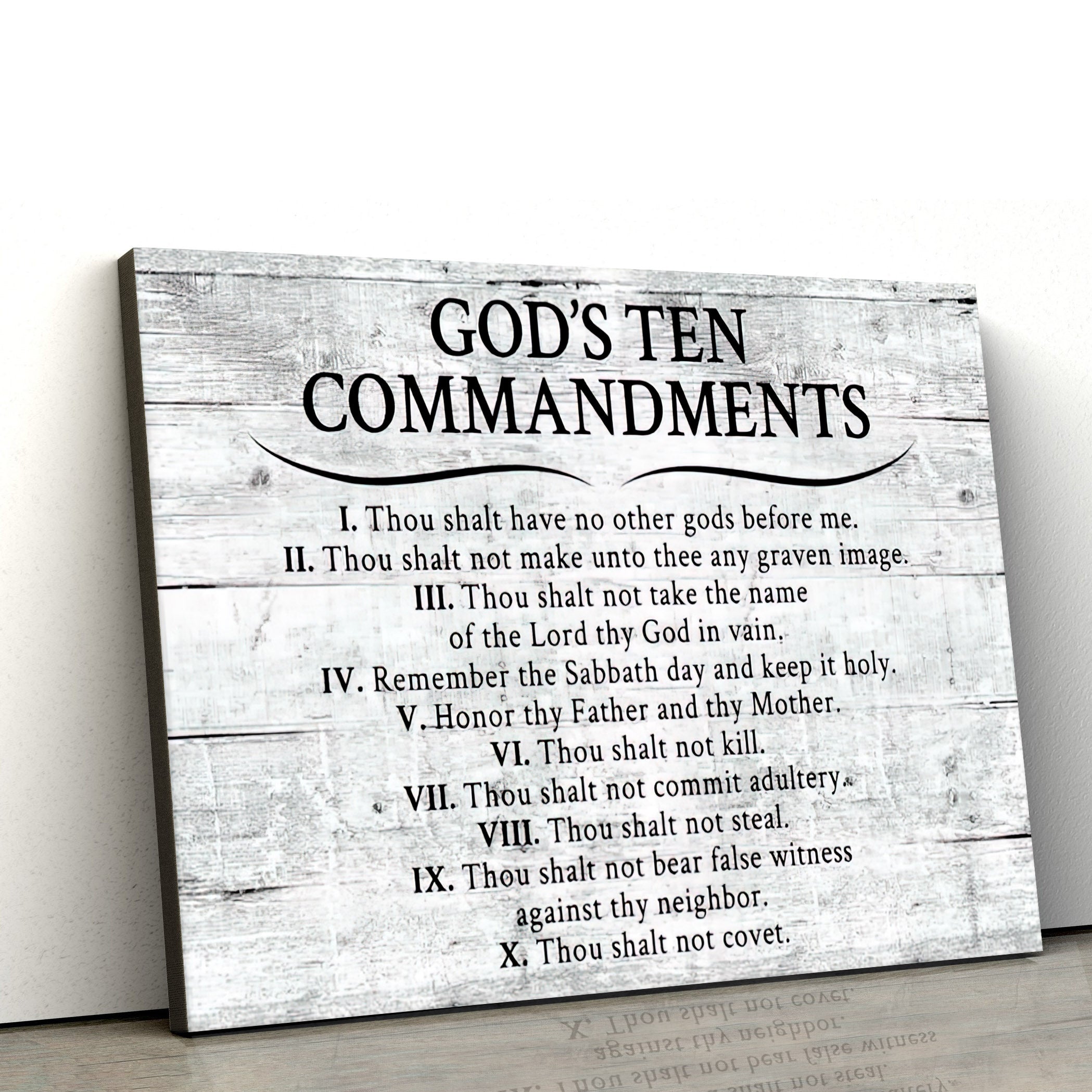 10 Commandments Of Jesus Canvas Wall Art – Ten Commandments Bible Verse Posters