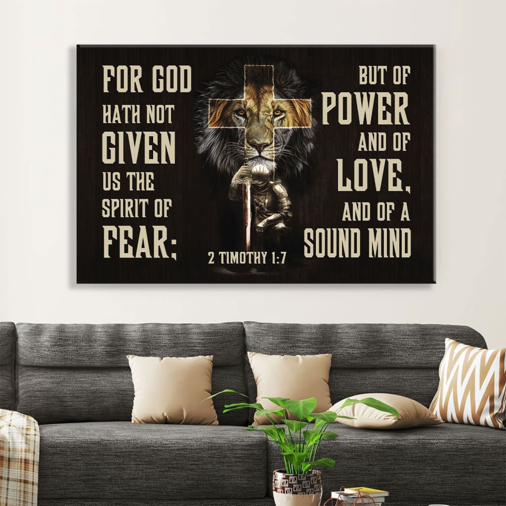 2 Timothy 17 Wall Art For God Hath Not Given Us The Spirit Of Fear Canvas Print – Religious Wall Decor