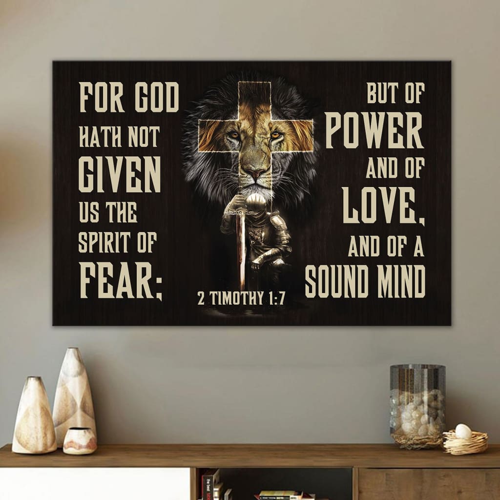 2 Timothy 17 Wall Art For God Hath Not Given Us The Spirit Of Fear Canvas Print – Religious Wall Decor