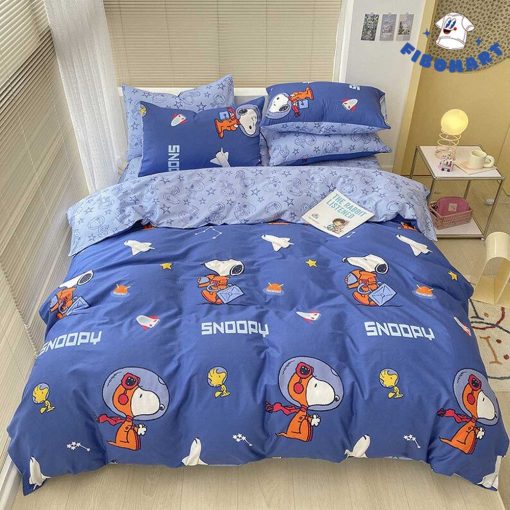 Astronaut Snoopy Woodstock Space Ship Bedding Set