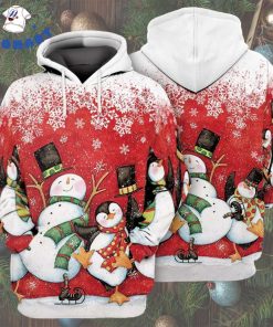 Dancing Snowman And Penguin Bring A Hat Christmas 3D Hoodie