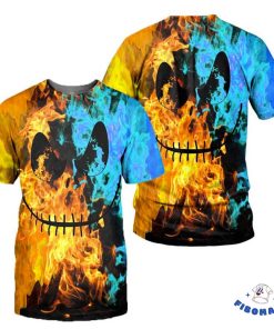 Fire And Ice Jack Skeleton 3D Hoodie 2