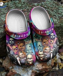 Friends Chucky Michael Myers Jason Ghostface Halloween Crocs, Freddy Krueger Jigsaw Pennywise  Pinhead Horror Movies Characters