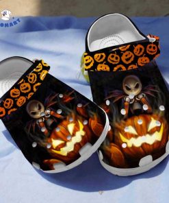 Funny Jack Skeleton Angry Pumpkin Halloween Crocs