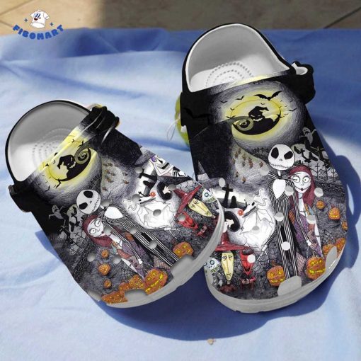 Jack Sally And Zero Oogie Boogie Shadow Moon Halloween Crocs, Nightmare Before Christmas