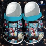 Kissing Jack and Sally In A Shinning Heart Halloween Crocs