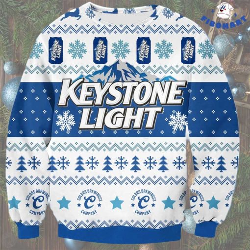 Keystone Light Deer Snowflake Ugly Christmas Sweater