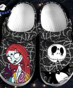 Loving Jack and Sally Surround Thorn Branches Halloween Crocs