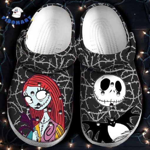 Loving Jack and Sally Surround Thorn Branches Halloween Crocs