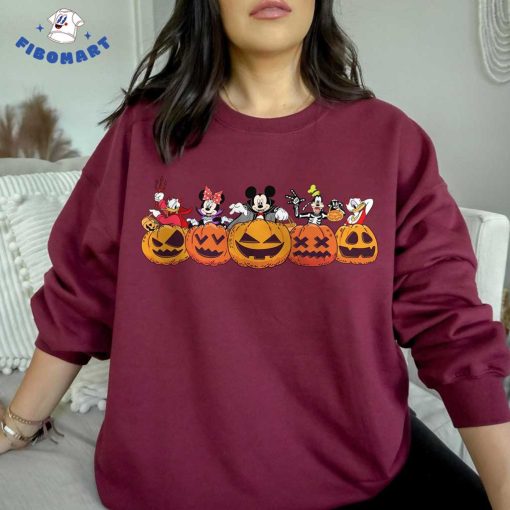 Vampire Mickey And 4 Friends in Halloween Style On Five Scary Pumpkin