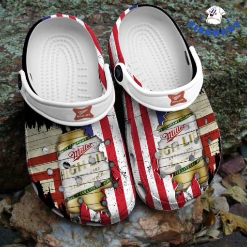 American Flag Mix Miller High Life Crocs