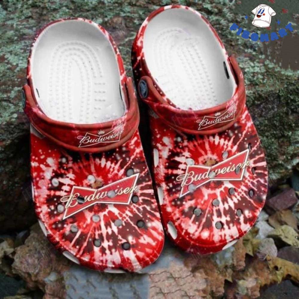 Budweiser Tie Dye Red Color Crocs