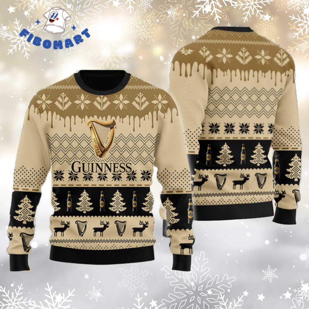 Chevron Pattern Guinness Beer Ugly Christmas Sweater