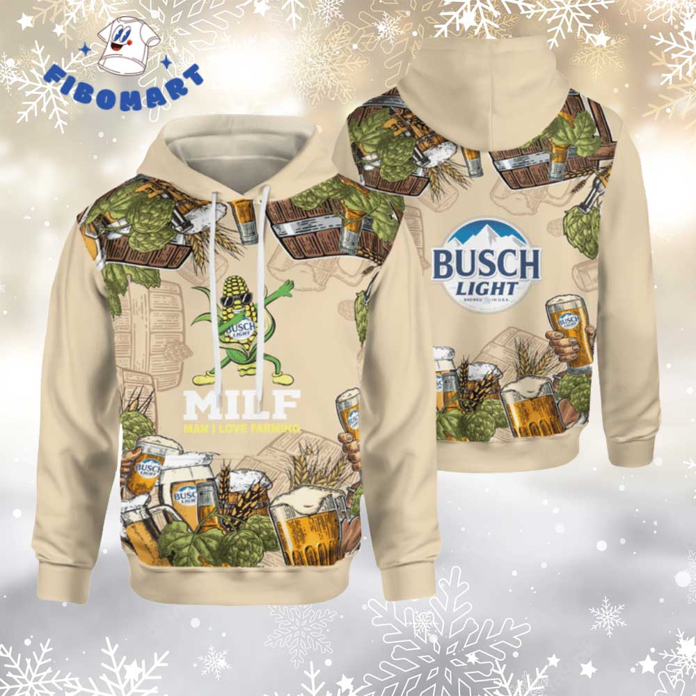 Corn Milk Man I Love Farming Busch Light 3D Hoodie