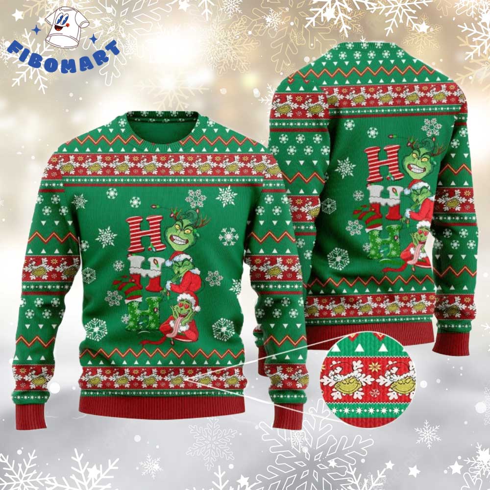 Ho Ho Ho Funny Grinch Ugly Christmas Sweater