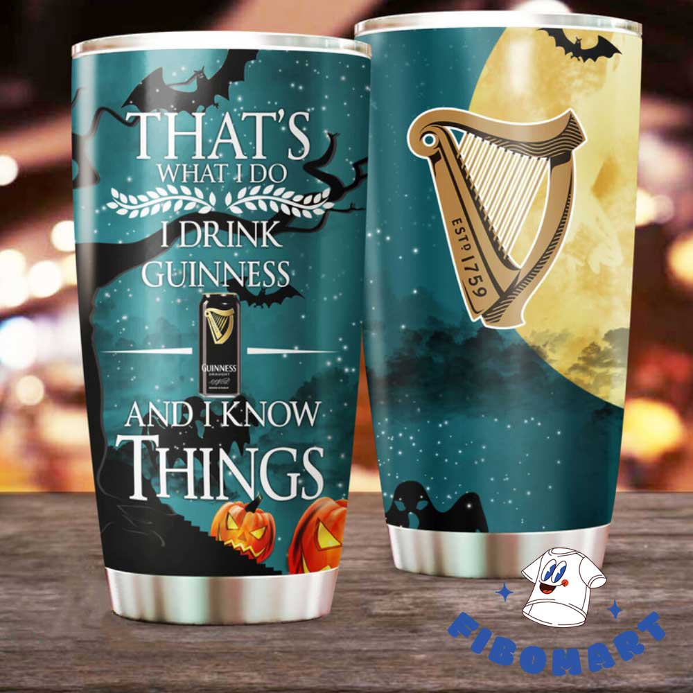 I Drink Guinness Beer Halloween Pumkins Tumbler