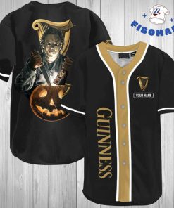 Michael Myers Scary Pumpkin Guinness Custom Name Baseball Jersey