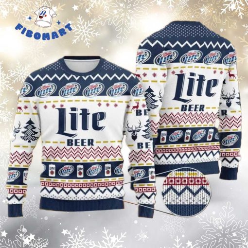 Miller Lite Christmas Tree Ugly Christmas Sweater