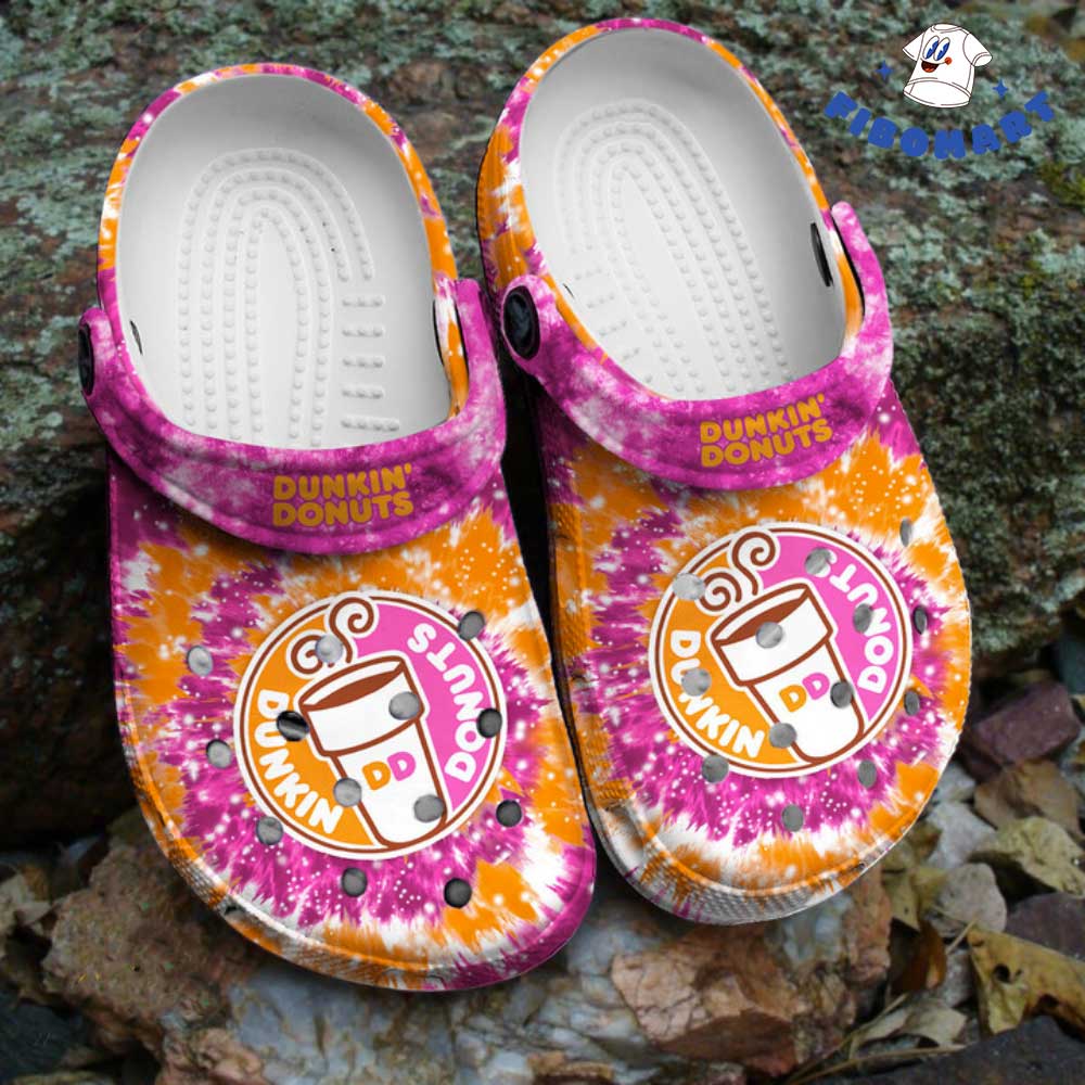 Tie Dye Dunkin Donut Crocs