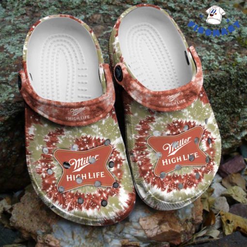 Tie Dye Miller High Life Crocs