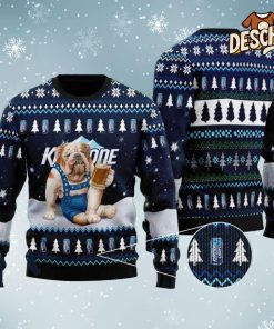 Keystone Light Bulldog Drink Beer Ugly Christmas Sweater