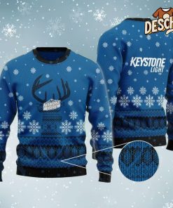 Keystone Light Reindeer Snowy Ugly Christmas Sweater