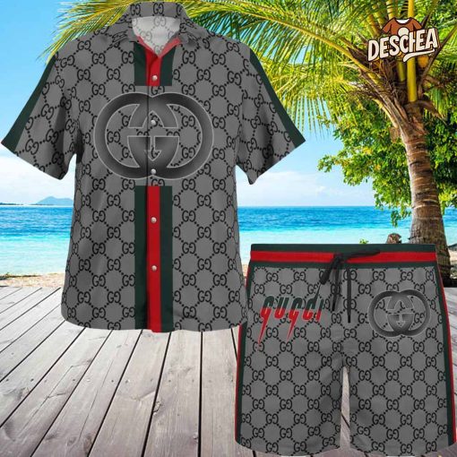 Gucci Grey Premium Hawaii Set For Men