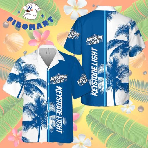 Tropical Palm Tree Keystone Light Hawaiian Shirt