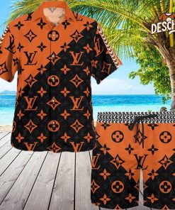 Louis Vuitton Orange Black Hawaii Set for Men