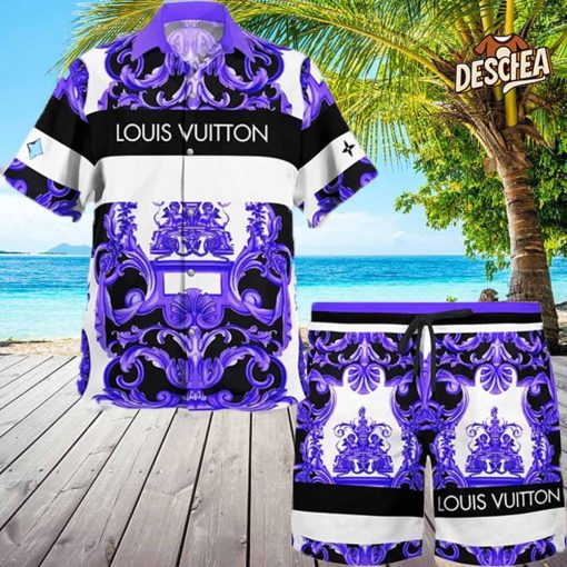 Louis Vuitton Purple Hawaii Set For Men