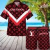 Louis Vuitton Supreme White Logo Black Hawaii Set For Men