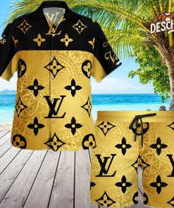 Louis Vuitton Yellow Black Pattern Hawaii Set For Men