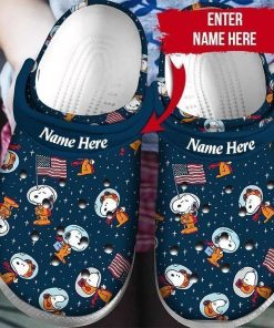 Deschea  Autism Awareness Snoopy Custom Name clog Shoes