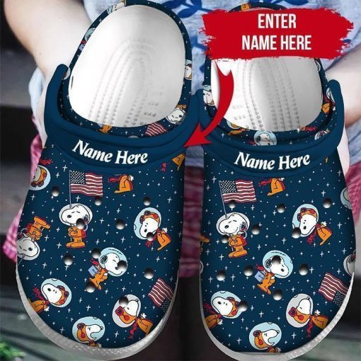 Deschea  Autism Awareness Snoopy Custom Name clog Shoes