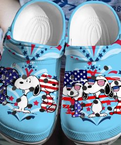 Deschea  July 4th Snoopy Crocs 3D Clog Shoes