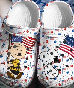 Deschea  July 4th Snoopy Crocs 3D Clog Shoes