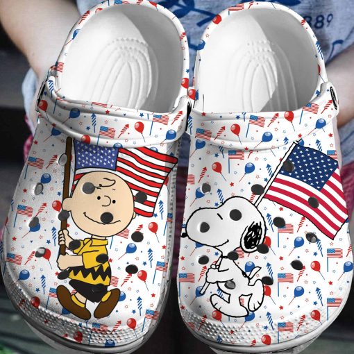 Deschea  July 4th Snoopy Crocs 3D Clog Shoes