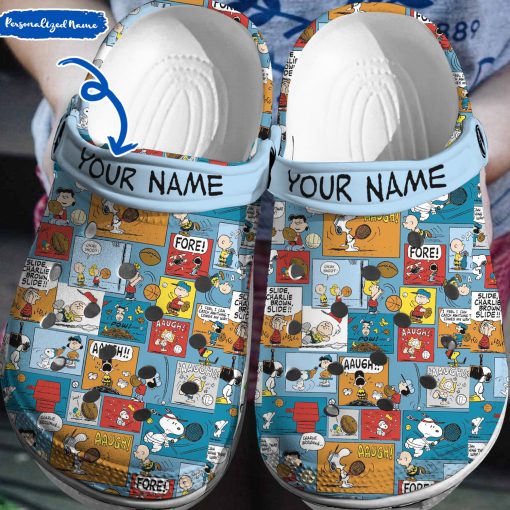 Deschea  Peanuts Snoopy Crocs Crocband Clogs Comfortable Shoes 3D