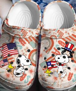 Deschea  Snoopy Woodstock 4th of July Crocs 3D Clog Shoes