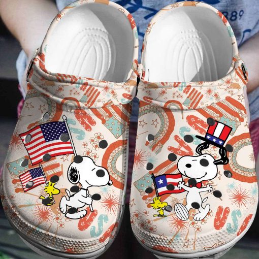 Deschea  Snoopy Woodstock 4th of July Crocs 3D Clog Shoes