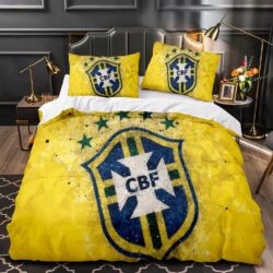 CBF Brazil France Football Team Bedding Sets Gift For Birthday, Father’s Day, Mother’s Day
