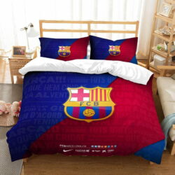 Fc Barcelona 3D Customized Duvet Cover, Flastsheet, Pillowcase Bedding Set Gift Ideas For Fans
