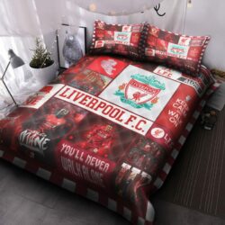Liverpool Football Club Duvet Cover, Flastsheet, Pillowcase Bedding Set Gift Ideas For Fans