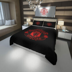 Manchester United Fc Football Club Duvet Cover, Flastsheet, Pillowcase Bedding Set Gift Ideas For Fans