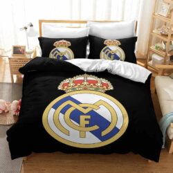 Real Madrid Football Club Duvet Cover, Flastsheet, Pillowcase Bedding Set Gift Ideas For Fans