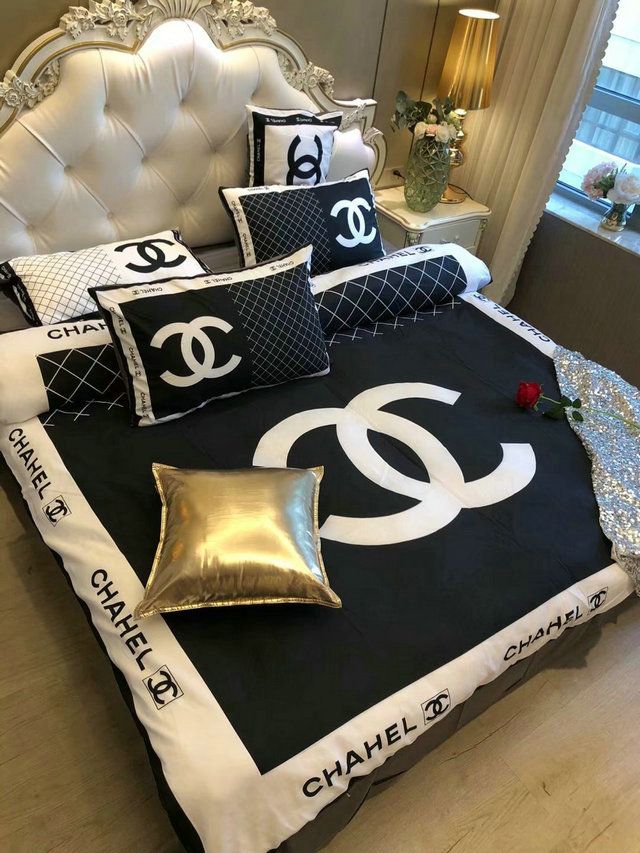 Luxury Cn Chanel Type 90 Luxury Brand S Bedding Sets Duvet Blankets Sheets Covers Bed Linen Bedroom Idea Home Decor