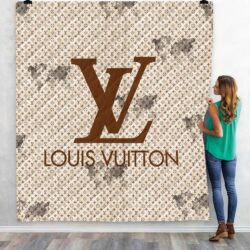 Beige Logo Louis Vuitton blanket