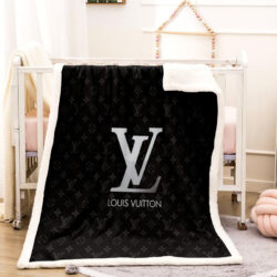 black and gray louis Vuitton blanket