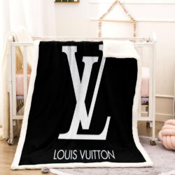 black and white louis Vuitton blanket