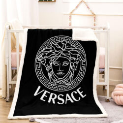 Black and white Versace blanket